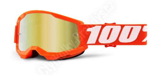 STRATA 2, 100% dětské brýle Orange, zrcadlové zlaté plexi