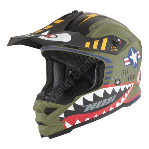 Dětská cross helma N761 FLY FIGHTER, NOX, dětská (khaki, více bar.) 2026 velikost S
