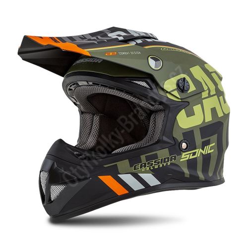 Přilba Cross Cup Sonic, CASSIDA (zelená matná/oranžová) M (57 až 58 cm)