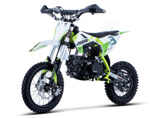 Pitbike Zuumav S3 125ccm 14/12 el startér, řazení bez spojky poloautoma, sedlo 73cm zelená