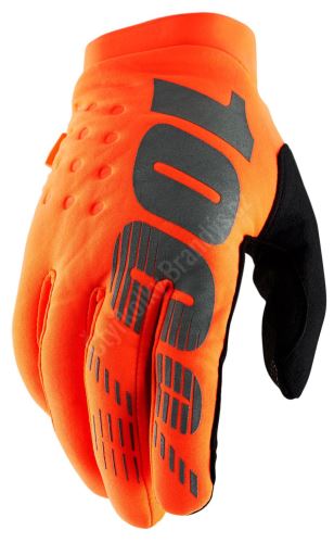 Rukavice BRISKER, 100% (fluo oranžová/černá) velikost xl