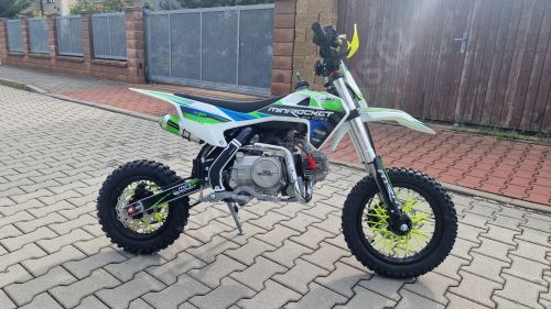 Pitbike MiniRocket Dorado DK90 12/10 Automat, el startér, sedlo 67,5cm, modrý (8)